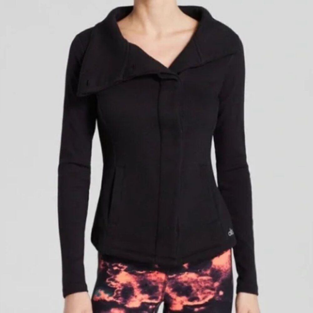 Alo Yoga- Black Asymmetrical Harbor Jacket Size Small